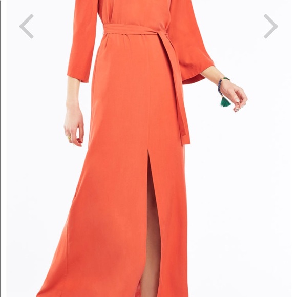 Marlise Bcbgmaxazria 100% Silk Maxi Dress in Pomegranate Size Small - Picture 2 of 9